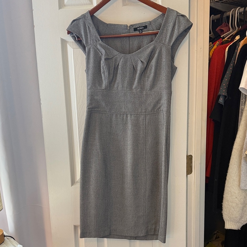 XOXO Gray Midi Dress